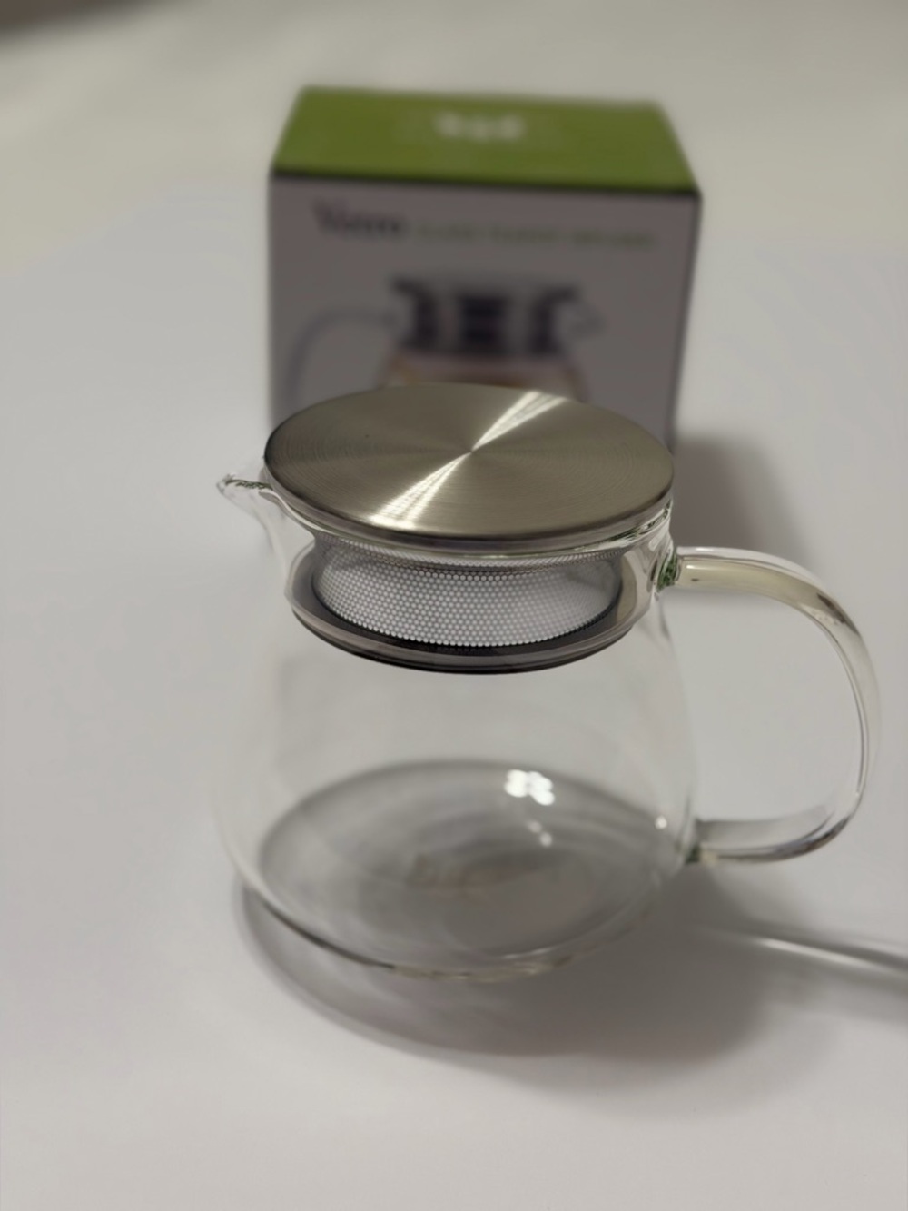 Saratoga Tea & Honey Vetro Glass Teapot Infuser 15.6oz Stainless Straining‎ Lid